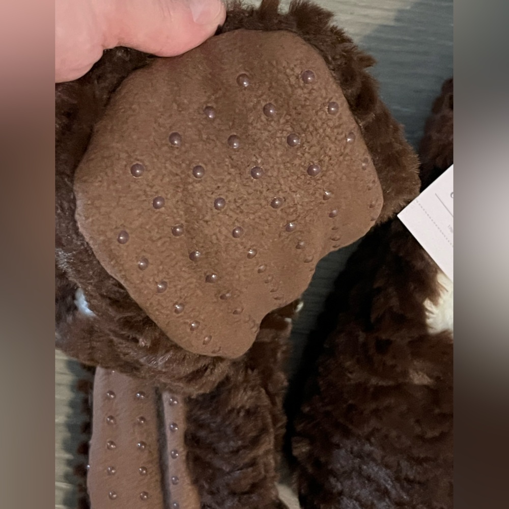 NWT Auden 2 Pair of Brown Shearling Lined Gripper Slippers Size 8-10 M/L - Picture 6 of 8
